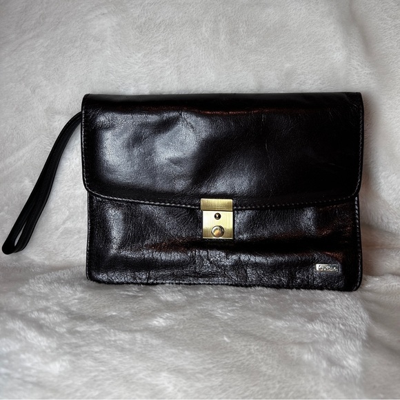 Vintage 70's Pierre Cardin Leather Clutch Purse Wristlet - Picture 2 of 11